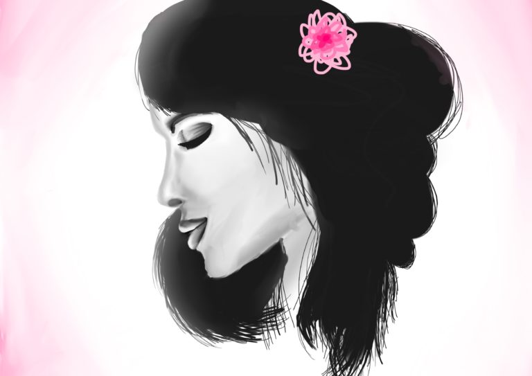 Frau von der Seite
